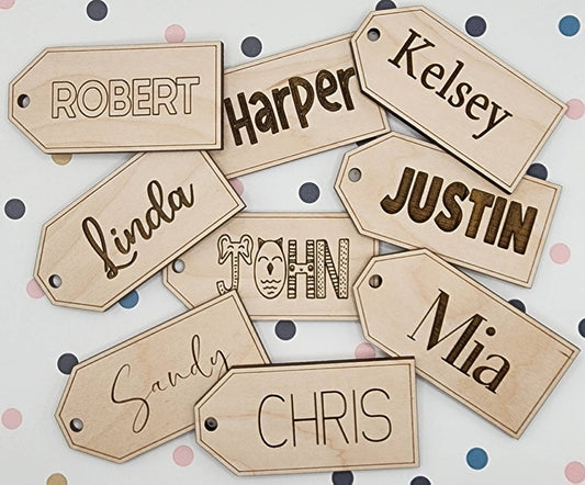 Wooden gift tag with border - Personalized gift tag | Holiday gift tag | Special Occasion